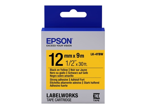 [C53S654014] Epson LabelWorks LK-4YBW - Schwarz auf Gelb - Rolle (1,2 cm x 9 m)