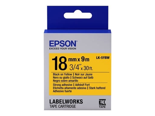 [C53S655010] Epson LabelWorks LK-5YBW - Schwarz auf Gelb - Rolle (1,8 cm x 9 m)