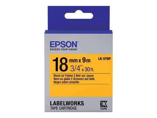[C53S655003] Epson LabelWorks LK-5YBP - Schwarz auf Gelb - Rolle (1,8 cm x 9 m)