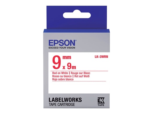 [C53S653008] Epson LabelWorks LK-3WRN - Rot auf Weiß - Rolle (0,9 cm x 9 m)