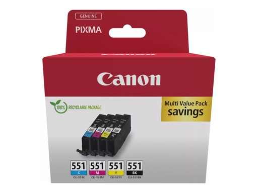 [6509B015] Canon CLI-551 BK/C/M/Y Multipack - 4er-Pack