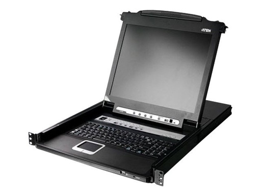 [CL5708M-ATA-GG] ATEN Slideaway CL5708M - KVM-Konsole mit KVM-Switch - 8 Anschlüsse - PS/2, USB - German QWERTZ - 43.2 cm (17")