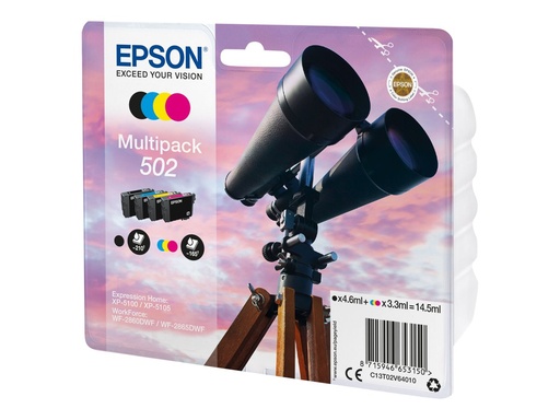 [C13T02V64010] Epson 502 Multipack - 4er-Pack - Schwarz, Gelb, Cyan, Magenta