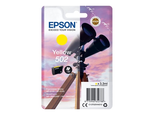 [C13T02V44010] Epson 502 - 3.3 ml - Gelb - original - Blisterverpackung