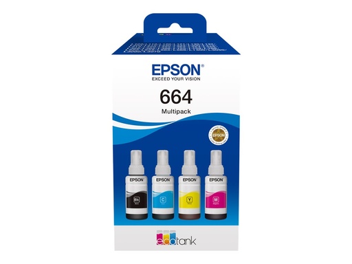 [C13T66464A] Epson EcoTank 664 - 4er-Pack - Schwarz, Magenta, Cyan, Gelb