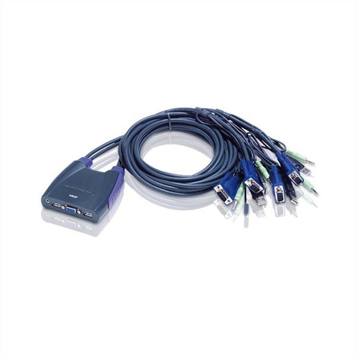[CS64US-AT] ATEN CS64US - KVM Switch VGA USB Audio - KVM-Umschalter - 4-Port