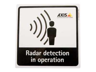 [01551-001] Axis Schild - Radarerfassung - selbstklebend - Schwarz, weiß (Packung mit 10)