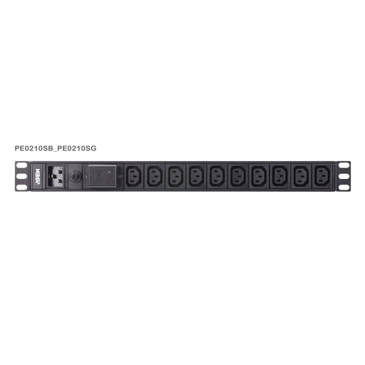 [PE0210SG-AT-G] ATEN PE0210SG 1U 16A Basic PDU 10 Port - (Offline-) USV - 19"