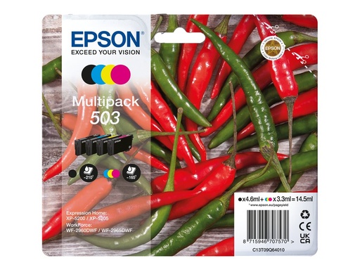 [C13T09Q64020] Epson 503 Multipack - 4er-Pack - Schwarz, Gelb, Cyan, Magenta