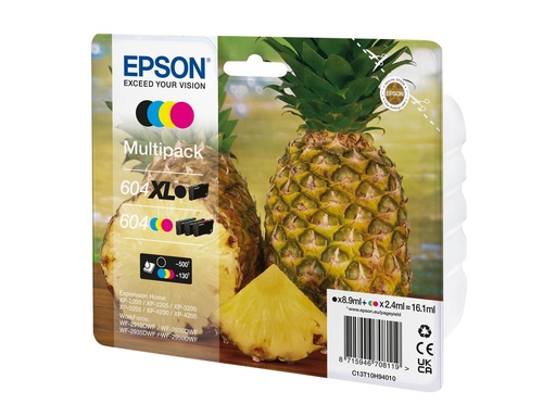 [C13T10H94010] Epson 604XL Multipack - 4er-Pack - XL (Schwarz) + Standard-Kapazität