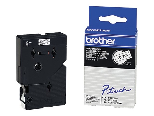 [TC201] Brother Schwarz - weiß - Rolle (1,2 cm) 1 Rolle(n)