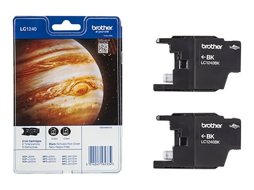 [LC1240BKBP2] Brother CARTDRIDGE LC-1240BK Twin pack 2XLC-1240BK BLISTER IN - Original - Tintenpatrone
