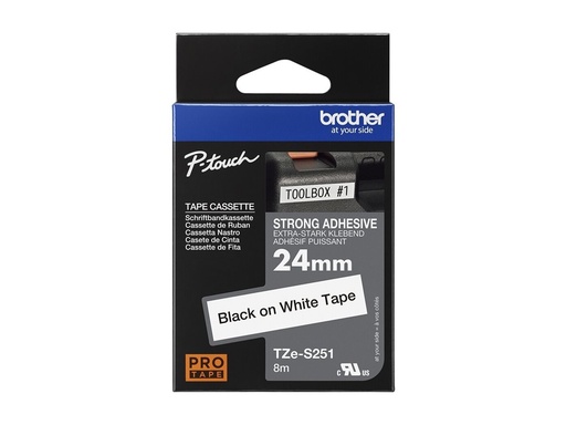 [TZES251] Brother TZe S251 Lamineret band 2.4 cm x 8 m 1kassette r - Original - Schriftband