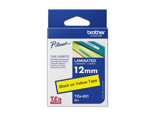 [TZE631] Brother TZe-631 - Selbstklebend - Schwarz auf Gelb - Rolle (1,2 cm x 8 m)