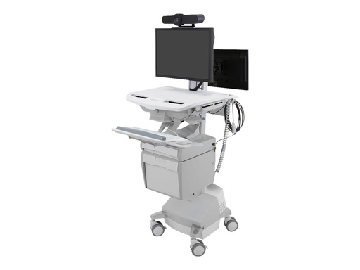 [SV44-57T1-2] Ergotron Wagen (nur Laden) - offene Architektur - für 2 LCD-Displays / PC-Ausrüstung - medizinisch - Kunststoff, Aluminium, verzinker Stahl - Grau, weiß, Polished Aluminum - Bildschirmgröße: bis zu 61 cm (bis zu 24 Zoll)