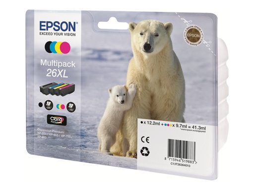[C13T26364010] Epson 26XL Multipack - 4er-Pack - XL - Schwarz, Gelb, Cyan, Magenta