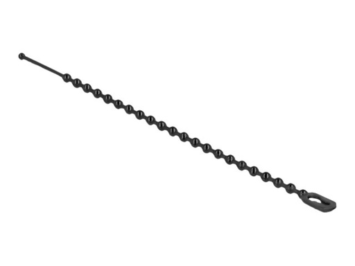 [19566] Delock Kabelbinder - mit Perlen, wiederverwendbar - 10 cm - Schwarz (Packung mit 100)