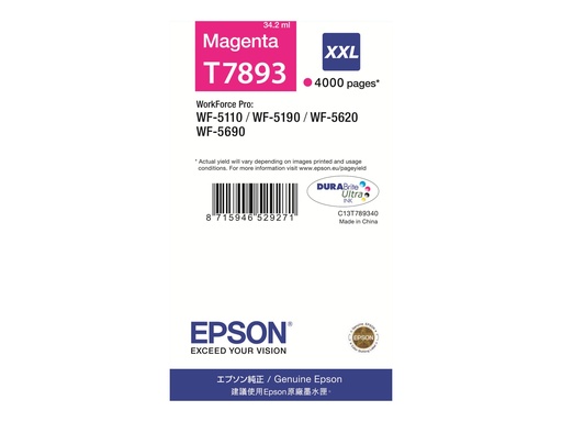 [C13T789340] Epson T7893 - 34.2 ml - Größe XXL - Magenta