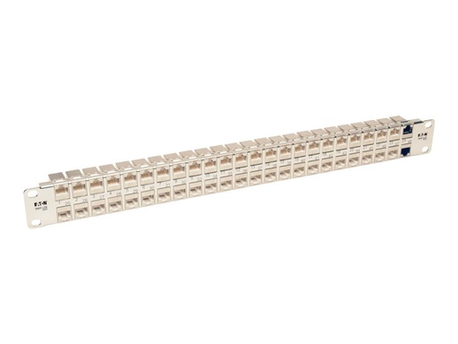 [N254-048-SH-6A] Eaton Tripp Lite Series 48-Port Cat6a Patch Panel Rackmount Shielded Feedthrough RJ45 1U - Patch Panel - CAT 6a - STP - RJ-45 X 48 - 1U - 48.3 cm (19")