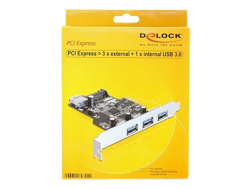 [89301] Delock PCI Express Card > 3 x external + 1 x internal USB 3.0
