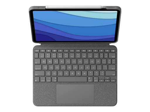 [920-010210] Logitech Combo Touch - Tastatur und Foliohülle - mit Trackpad - hintergrundbeleuchtet - Apple Smart connector - AZERTY - Französisch - Oxford Gray - für Apple 12.9-inch iPad Pro (5. Generation)
