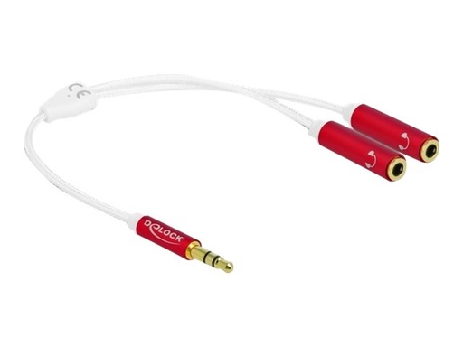 [66521] Delock Audio-Splitter - mini-phone stereo 3.5 mm männlich zu mini-phone stereo 3.5 mm weiblich