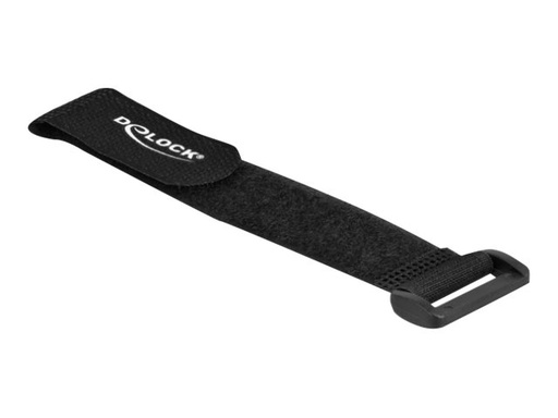 [19531] Delock Klettverschluss-Cinchkabelbinder - 19 cm - Schwarz (Packung mit 5)