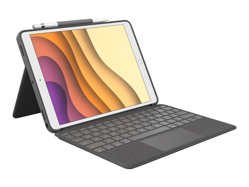 [920-009643] Logitech Combo Touch - Tastatur und Foliohülle - mit Trackpad - hintergrundbeleuchtet - Apple Smart connector - QWERTY - Spanisch - Graphite - für Apple 10.5-inch iPad Air (3. Generation)