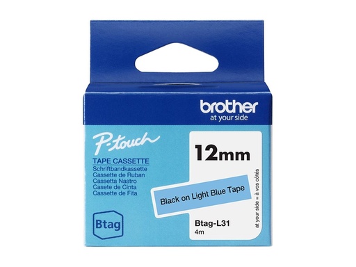 [BTAGL31] Brother BTAG-L31 - Schwarz auf hellblau - Rolle (1,2 cm x 4 m)