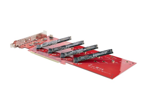 [QUAD-M2-PCIE-CARD-B] StarTech.com Quad M.2 PCIe Adapter Card, x16 Quad NVMe or AHCI M.2 SSD to PCI Express 4.0, Up to 7.8GBps/Drive, For 2242/2260/2280/22110mm PCIe M-Key M2 SSDs, Bifurcation Required - PC/Linux Compatible (QUAD-M2-PCIE-CARD-B)