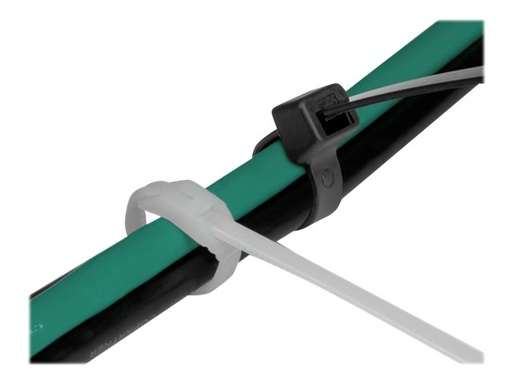 [19464] Delock Kabelbinder - mit flachem Kopf - 11 cm - Schwarz, durchsichtig (Packung mit 100)