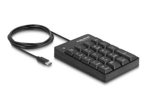 [12108] Delock Tastenfeld - 19 Tasten - USB-C - Schwarz