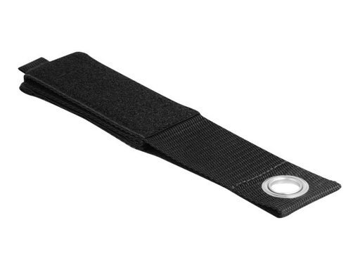 [19573] Delock Klettverschluss - strapazierfähig mit Befestigungsöse - 50.8 cm - Schwarz (Packung mit 5)