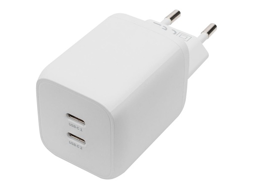 [DA-10063] DIGITUS Netzteil - GaN - 65 Watt - 3.25 A - PD 3.0 - 2 Ausgabeanschlussstellen (USB-C)