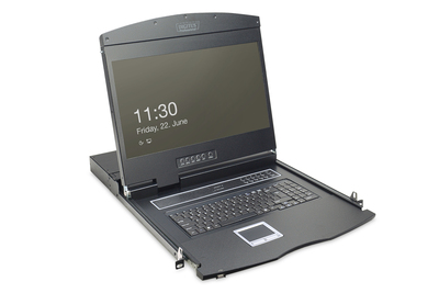[DS-72211-4CH] DIGITUS 19" LCD KVM-Konsole, 8-Port CAT 5, schweizer Tastatur
