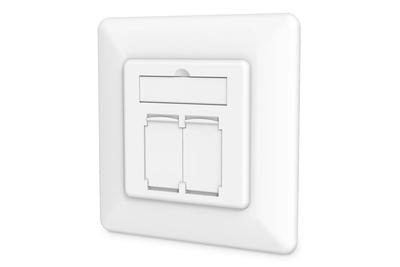 [DN-9010/8-2] DIGITUS CAT 6A Klasse EA Netzwerkdose, designkompatibel, geschirmt, Unterputz