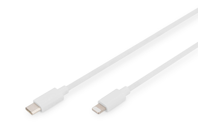 [DB-600109-010-W] DIGITUS USB-C - Lightning Daten-/Ladekabel, MFI zertifiziert, 1m