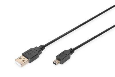 [AK-300130-010-S] DIGITUS USB-A  Mini-B Anschlusskabel, 1m
