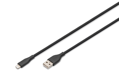 [AK-600108-010-S] DIGITUS Lightning Silikon Anschlusskabel, USB-A - Lightning 1m, schwarz
