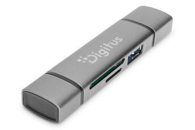 [DA-70886] DIGITUS Dualer Kartenlesegerät & Hub USB-C / USB-A