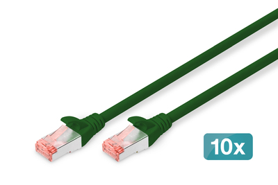 [DK-1644-0025-G-10] DIGITUS CAT 6 S/FTP Patchkabel, 10 Stück