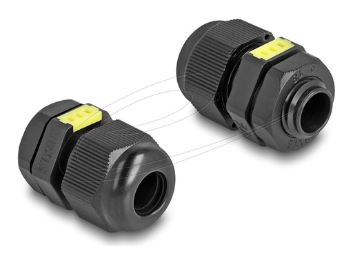 [60614] Delock Cable gland (M12) - IP68 staub- und wasserdicht, mit Belüftung - Tiefschwarz (RAL 9005)