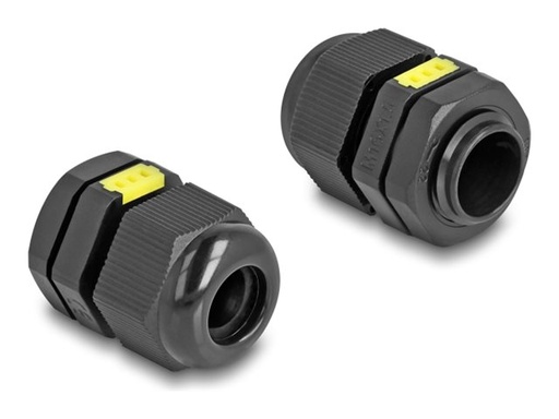 [60615] Delock Kabelverschraubung - M16, Belüftung, IP68 staub- und wasserdicht - Schwarz, RAL 9005 (Packung mit 2)