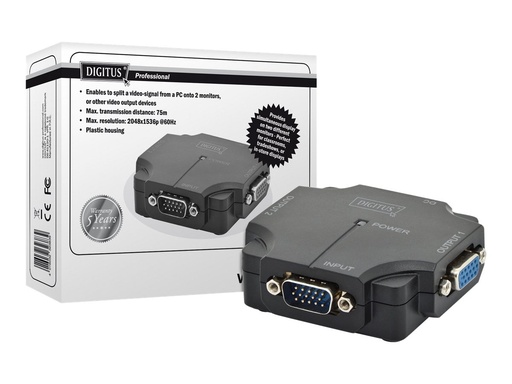 [DS-41120-1] DIGITUS DS-41120-1 - Video-Verteiler - 2 x VGA