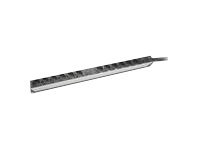 [DN-95405] DIGITUS Steckdosenleiste mit Aluminiumprofil und Überlastschutz, 12-fach Schutzkontaktsteckdose, 2 x 2 m Zuleitung Schutzkontaktstecker