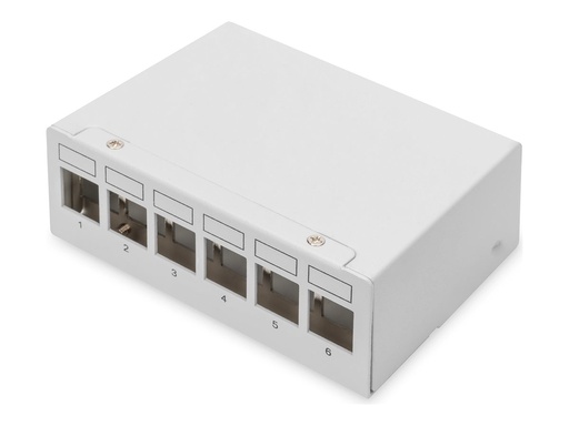 [DN-93716] DIGITUS Patch Panel - modular - geeignet für Wandmontage, Tisch - abgeschirmt - RJ-45 X 6 - Hellgrau, RAL 7035 - 1U - 25.4 cm (10")