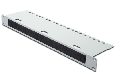 [DN-19 ORG-3U] DIGITUS Kabeldurchführungspanel mit Bürstenleiste für 483 mm (19")-Schränke, 1HE