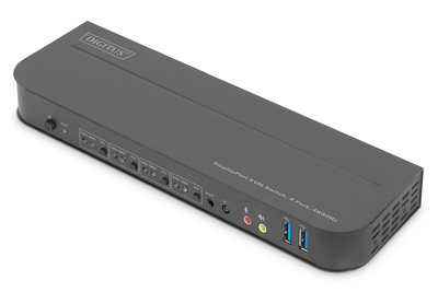[DS-12890] DIGITUS KVM-Switch, 4-Port, 4K60Hz, 4 x DP in, 1 x DP/HDMI out