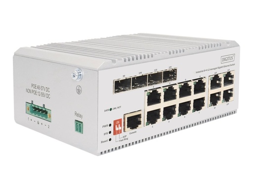[DN-651145] DIGITUS Switch - industriell, L2 - managed - 8 x 10/100/1000 (PoE+)