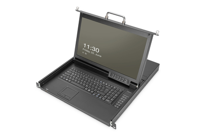 [DS-72220-1ES] DIGITUS Modulare HD LCD KVM Konsole mit 17" TFT, 1-Port VGA KVM Anschluss, Touchpad, spanisches Tastaturlayout